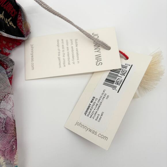 Johnny Was Biya Maxi Dress S Embroidered Mesh Floral Sheer Sleeveless Slip Mazzy - Picture 12 of 12